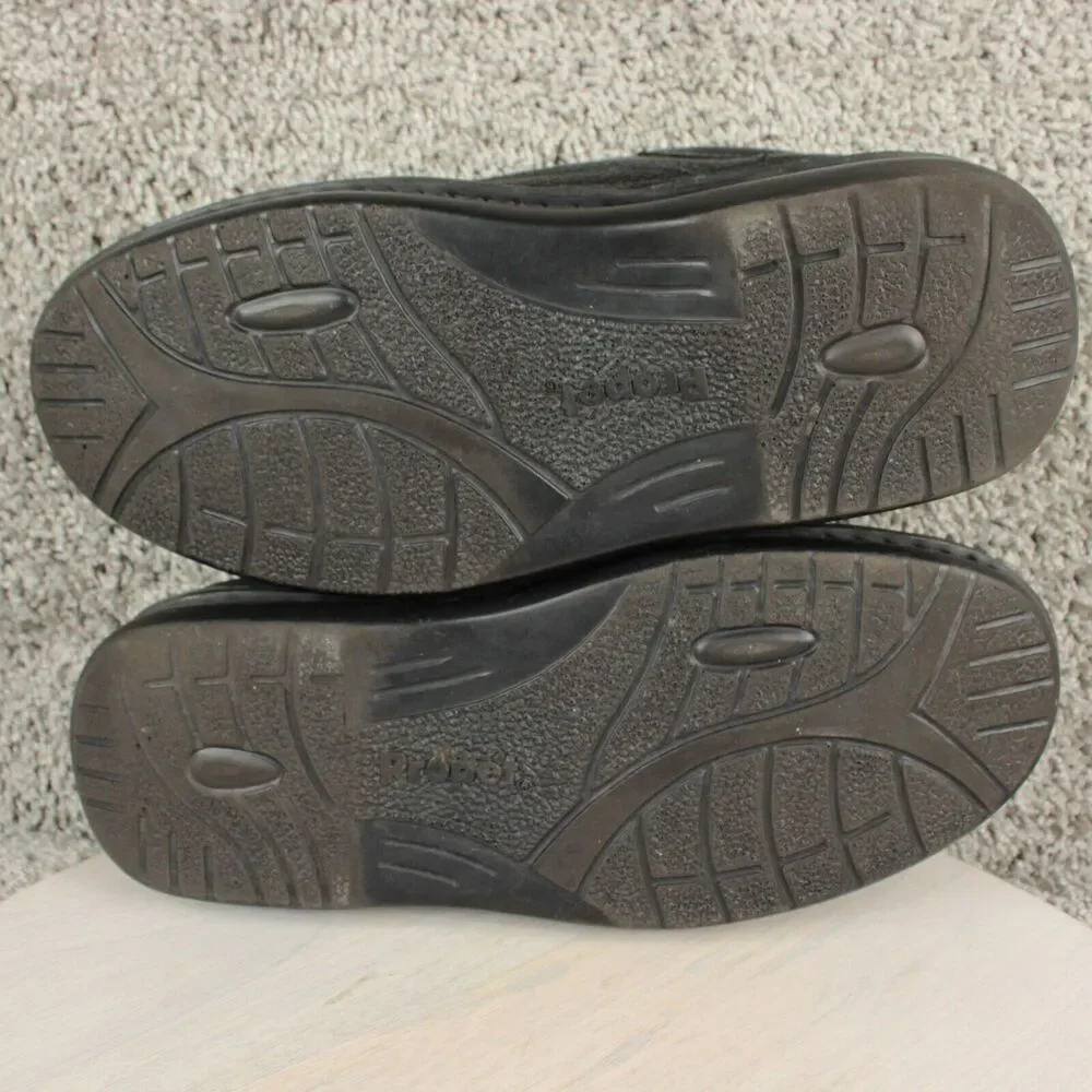 Propet Leather Slip On Shoes Mens 11 Black Comfort Walking